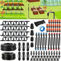 135PCS 240FT Drip Irrigation System Set Automatic Drip Irrigation Kit for Greenhouse Yard Lawn Plant with 1/2 inch Hose 1/4 inch Distribution Tubing and Accessories