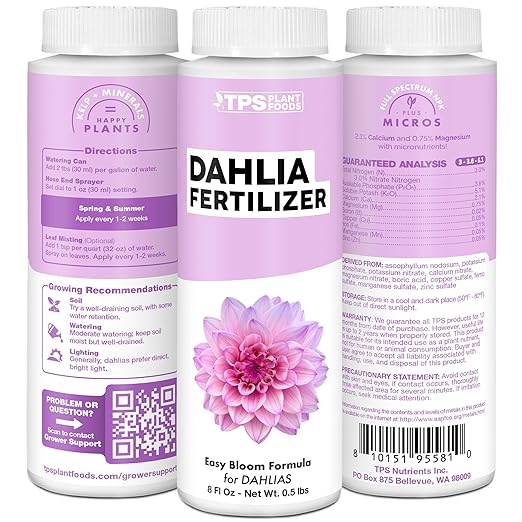 Dahlia Fertilizer – Liquid Plant Food for Bigger Blooms Vibrant Color &amp Stronger Root Development 32 oz