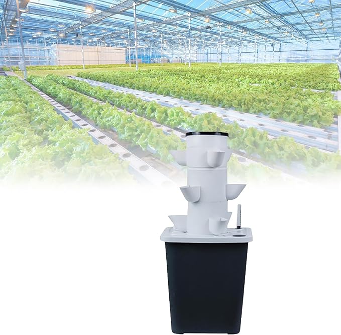 Vertical Hydroponics Growing System 30 Pots Tower Plant Germination Kits Indoor Garden for Herbs Vegetables Hydroponic Lover Gift(15holes)