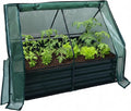 Relaxdays Raised Bed with Greenhouse for Flowers Plants and Vegetables H x W x D: 92 x 125 x 95 cm Garden Plant Bed Green