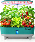 Hydroponics Growing System Kit 16 Pods Vertical 8L Indoor Gardening System for Herb Vegetable Fruit with LED Grow Light Smart Water Circulation 3 Light Modes &amp 2 Timer Green