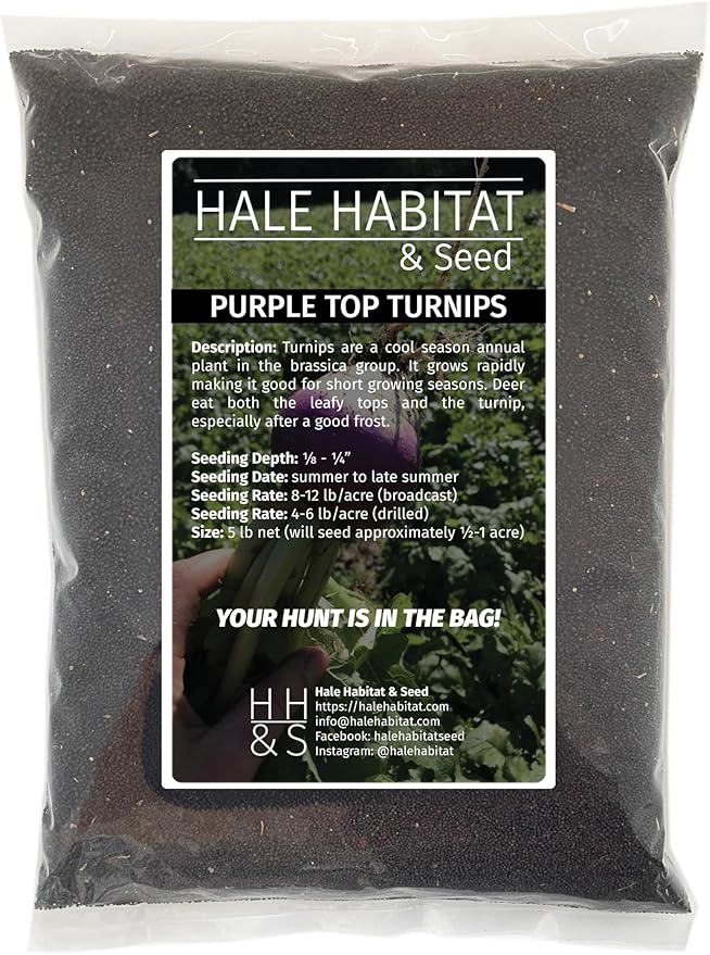 Hale Habitat &amp Seed Purple Top Turnip Food Plot Seed 5 lbs