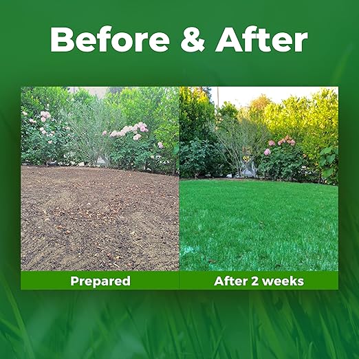 Growtrax 200 Sq Ft Biodegradable Kentucky Blue and Perennial Rye Blend Grass Seed Mat - Mix &amp Fertilizer Mat for Ball Fields Parks &amp Residential Lawns