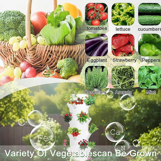 Indoor Herb Tower Hydroponics Growing Systems Hydroponic Setup Garden Detachable Colonization Cups Home Garden Farm Greenhouse C(36Pots)