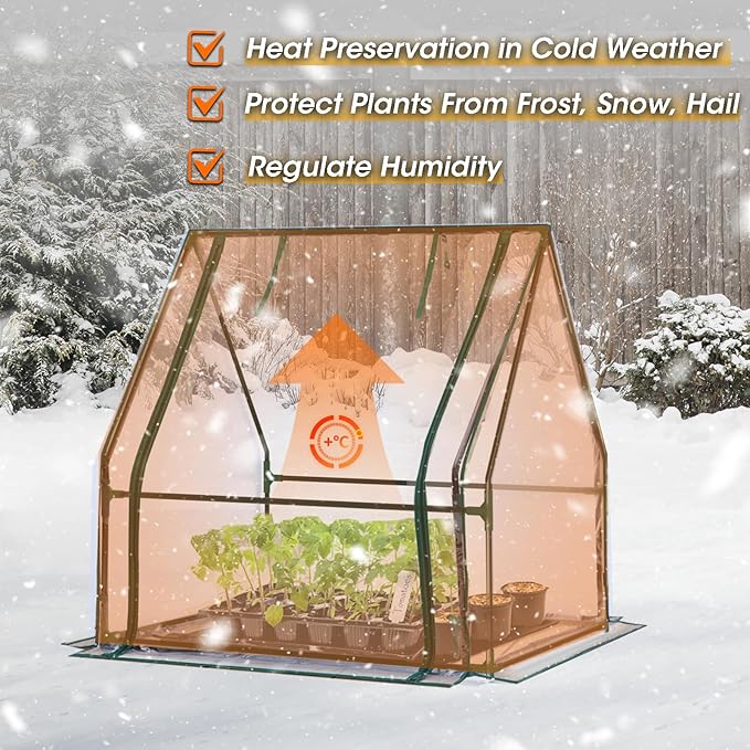 Mini Greenhouse 35×35×36 Portable Greenhouse for Indoor Outdoor Small Green House for Plants Seedling Germination (Clear 35x35x36 inch)