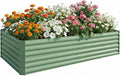 Galvanized Raised Garden Bed 8 x 4 x 2 Ft 24 Tall Metal Garden Boxes Rust-Resistant Raised Beds for Gardening Outdoor Planter Raised Beds for Flowers Herbs Vegetables Green