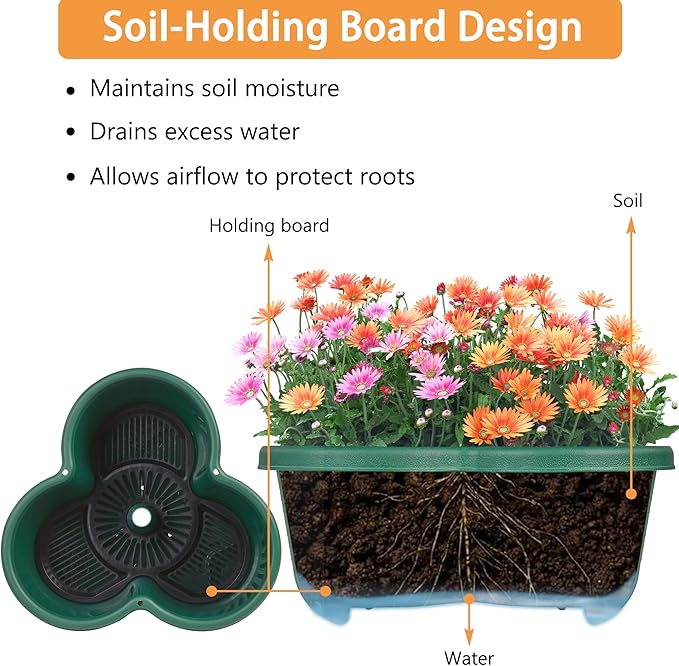 VECELO 5 Tier Vertical Garden Planter Self Watering Stackable Planters with Wheels for Strawberries Herbs Flowers Vegetables Dark Green