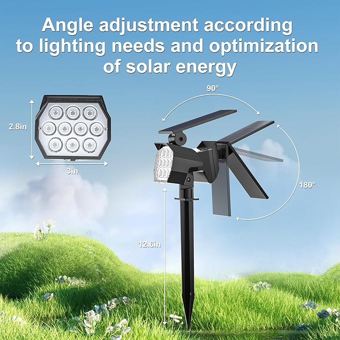 Solar Spot Lights Outdoor Color Changing [7 Modes/8 Pack] Christmas IP67 Waterproof Landscape Spotlights Dusk to Dawn Solar Powered Security Light for Patio Gate Walkway Pool Garden Yard Driveway