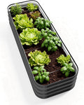 DaisyVibe Raised Garden Bed Kit Planter Raised Garden Boxes Outdoor Oval Large Metal Raised Garden Beds for Vegetables Flowers (Gray 6.5ftx2ftx1ft)