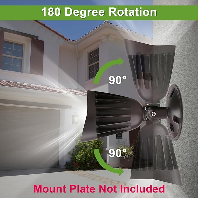 25 Watt LED Spot Light - 3500 Lumens - Color Selectable 30K/40K/50K - 42°Beam - Knuckle Conduit Mount - LED Landscape Flood Light - 80W MH Equivalent UL and DLC Certified (6-Pack)