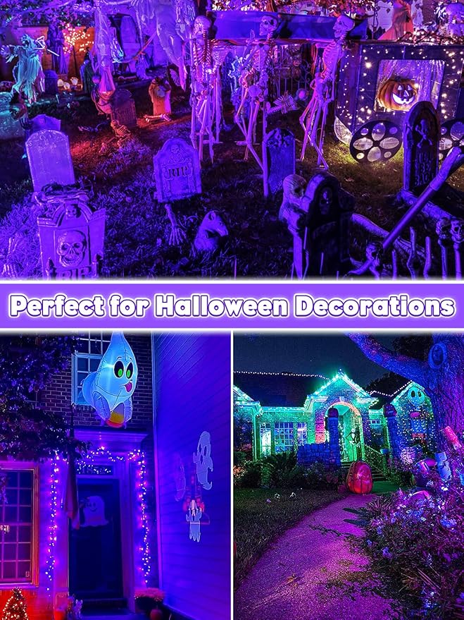 Outdoor Black Light Halloween Spotlight 12W Purple Spotlights LED Blacklight Waterproof Spot Landscape Lights with US Plug for Glow Party Poster Bar Yard Garden Gyms Decor (2Pack)
