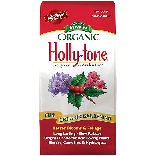 Espoma Organic Holly-Tone 4-3-4 Natural &amp Organic Evergreen &amp Azalea Plant Food 8 lb. Bag The Original &amp Best Fertilizer for All Acid Loving Plants Including Rhododendrons &amp Hydrange