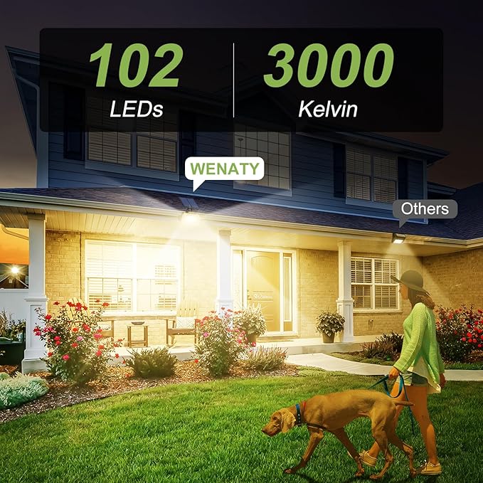 102 LED Solar Spot Lights Outdoor Waterproof IP65 Adjustable Landscape Spotlights [8 Pack/4 Modes] Auto On/Off Solar Powered Flood Lights for Outside Yard Garden Wall Pathway (Warm White)