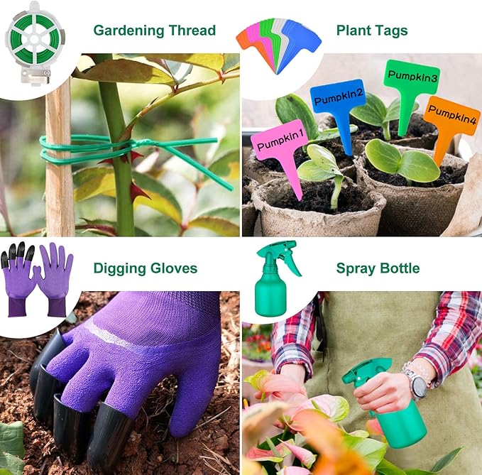 Garden Tools Set 83 Piece Succulent Tools Set Included Heavy Duty Aluminum Gardening Tools for Gardening Non-Slip Ergonomic Handle Durable Storage Tote Bag Gifts for Men Women