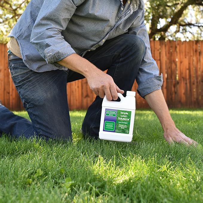 Commercial Grade Lawn Energizer Iron Nitrogen Micronutrient Booster - Liquid Turf Concentrated Fertilizer - Lawn Garden and Indoor Plants - Any Grass Type - Simple Lawn Solutions- 1 Quart