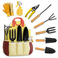 10 Pcs Gardening Tools for Women – Ergonomic Lightweight Metal Garden Tools Set with Convenient Organizer Handbag – Easy Handling for Outdoor Plant Care | Gardening Gifts for Women for Home Use