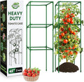 Halatool Heavy Duty Tomato Cages for Garden 45 Inch Metal Square Tomatoes CageAdjustable Folding Tomato Trellis for Climbing Plants Vegetables Flowers Fruits2 Pack