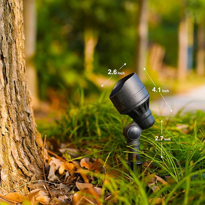 GOODSMAN Landscape Lighting 8PK Low Voltage Landscape Lights Led Low Voltage Landscape Spotlights 4.5W 205 Lumen Floodlights with Cable Connectors Metal Stakes 9127-96603-08A
