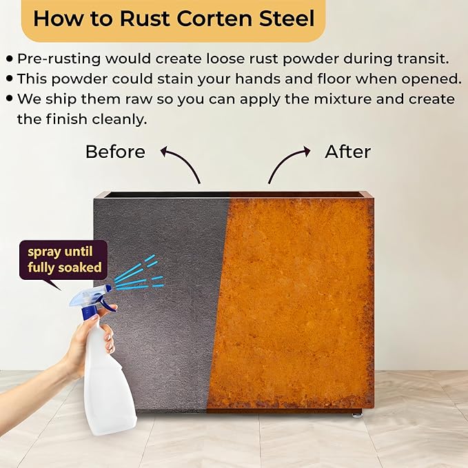 30-inch Tall Elevated Metal Planter 36W x 11D Corten Steel Style Planter Box with Removable Partition &amp Adjustable Feet Outdoor Weathering Corten Steel Planters for Patio Deck Yard Rust