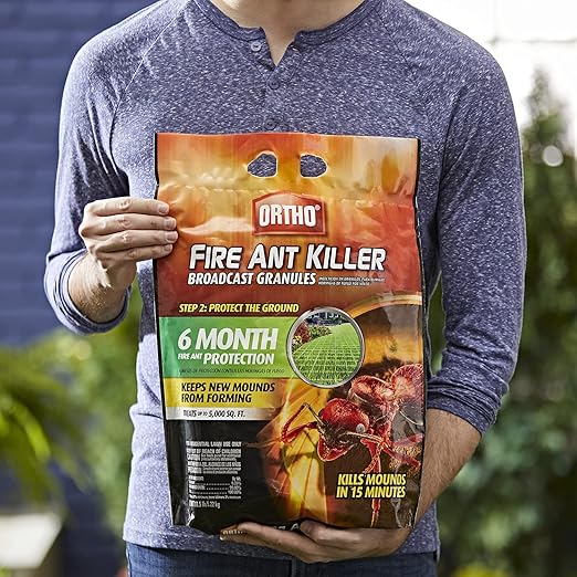 Ortho Fire Ant Killer Broadcast Granules - Fire Ant Granules for Outdoors Kills Mounds in 15 Minutes 6 Month Protection Treats Up To 5000 sq. ft. 11.5 lb. (2-Pack)
