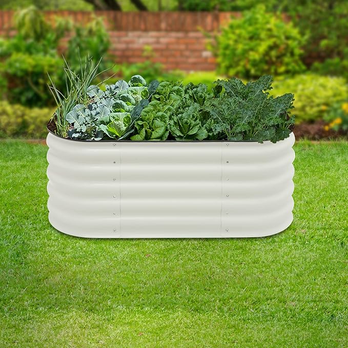 Raised Garden Bed Kits 17 Tall 6 in 1 Modular Galvanized Raised Planter Bed for Courtyards Balconies Vegetables Flowers