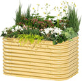 32 Extra Tall Raised Garden Bed Kits 3.5 x 5 x 2.7ft Raised Planter Box Outdoor 2 x 6.5 x 2.7ft Deep Root 6 in 1 Modular Metal Raised Beds for Gardening Vegetables Flowers Fruits - Sunlit Oak