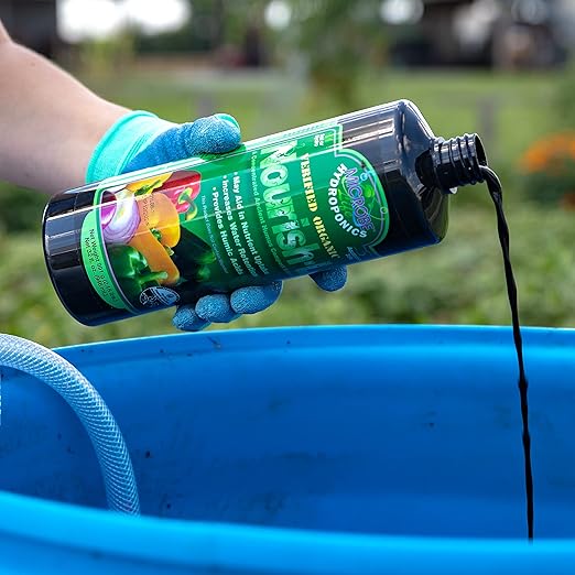 MICROBE LIFE HYDROPONICS Nourish-L Liquid Fertilizer Stimulator to Enhance Plant Nutrient Absorption for Fruits &amp Vegetables Use with Any Feeding Systems Including Hydroponics or Soil 32 Ounces
