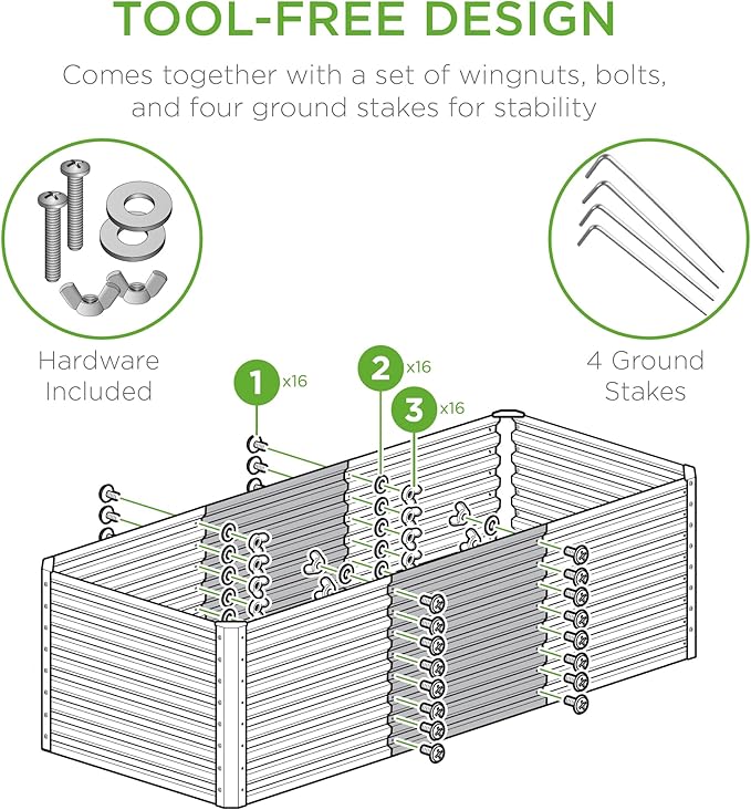 Best Choice Products 4x2x2ft Outdoor Metal Raised Garden Bed Deep Root Box Planter for Vegetables Flowers Herbs 119 Gallon Capacity 100% Non Toxic Materials - Mist Blue