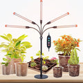 FECiDA 2026 5Head Table Top Grow Lights for Seed Starting Indoor Plants Bonsai 45 Watt Power Draw NO Need Adapter 4/8/12/16/20H Timer 16-24 Height Adjustable Big Coverage