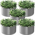 5 Pack 2x2FT Round Corrugated Galvanized Steel Raised Garden Bed Outdoor Metal Above Ground Garden Bed for Vegetables and Flowers Raised Beds for Gardening-2x2FTx10Inch