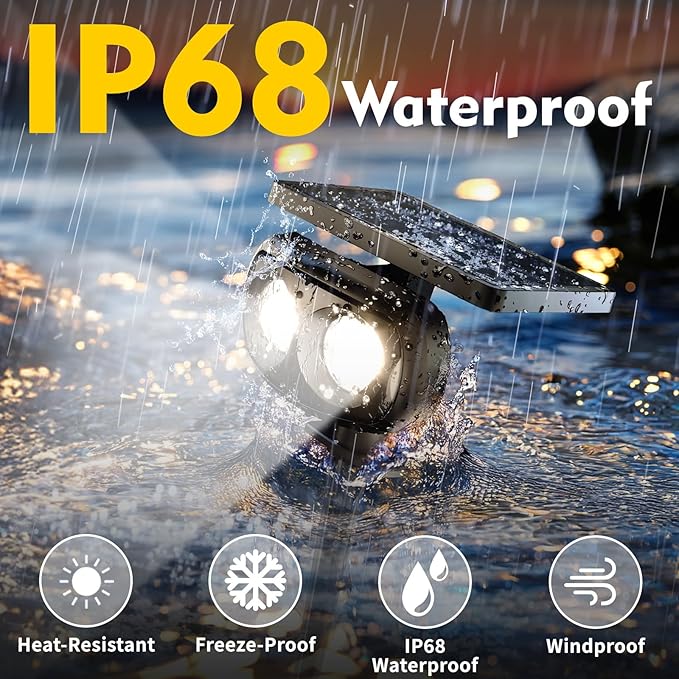 Solar Spot Lights Outdoor Waterproof IP68 1000LM Super Bright LED Landscape Lighting with 9 Colors 3 Brightness Fixable Colors for Yard Pathway Garden House Lawn (2 Pack)