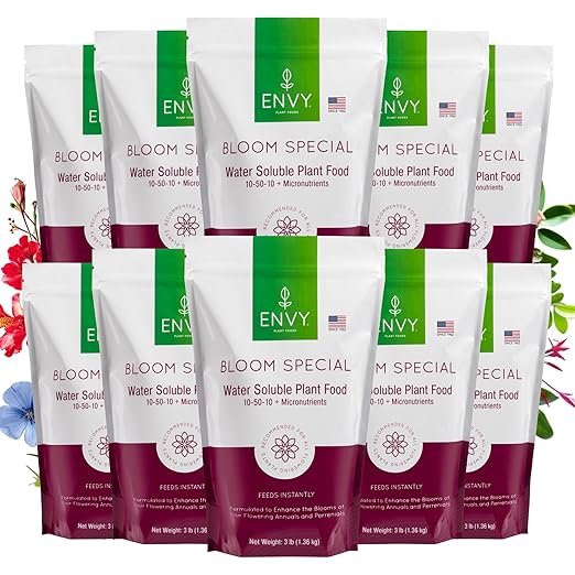 ENVY Bloom Special Plant Fertilizer for Flowering Plants 30 Pound - Makes 3000 Gallons for Indoor and Outdoor Plants Pet Safe Water Soluble Made in USA