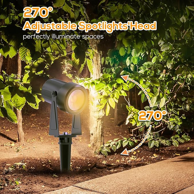 SUNTHIN Outdoor Landscape Lighting with Remote RGBW Color Changing Spot Uplights4 Pack