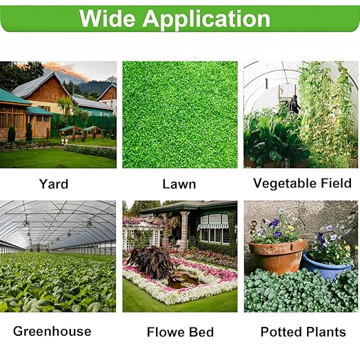 240FT Drip Irrigation System Kit Garden Watering System with 1/2 Inch Hose 1/4 Inch Distribution Tubing Nozzle Emitters and Accessories Adjustable Irrigation System for Greenhouse Yard Lawn