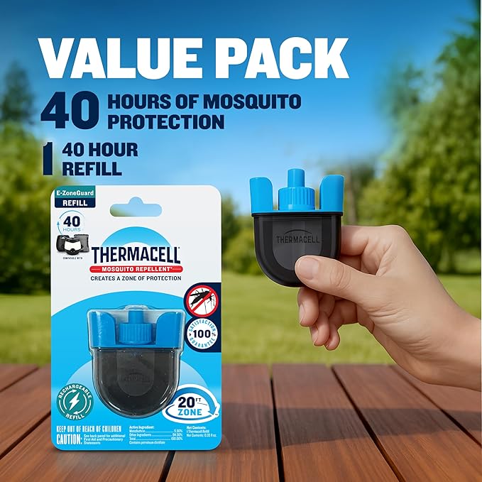 Thermacell Rechargeable Mosquito Repeller Refills Advanced Repellent Formula Provides 20 Foot Protection Zone Compatible with Thermacell E-Series &amp Radius Only No DEET Spray or Flame