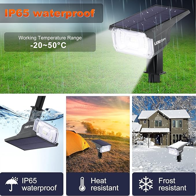 Solar Spot Lights IP65 Waterproof 40 LEDs Landscape SpotlightsUSB &amp Solar Powered Wall Lights Dark Sensing Auto On/Off3 Modes Outdoor Solar Garden Lights for Yard Porch 2 Pack