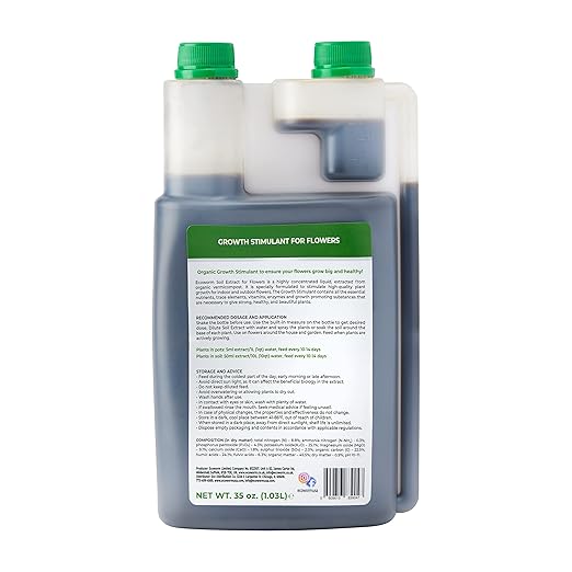 Ecoworm Soil Extract Concentrate for Flowers &amp Ornamentals – Organic Soil Regenerator &amp Microbe-Rich Liquid Fertilizer from Worm Castings | Natural Bloom &amp Root Booster (35 fl oz Makes 53