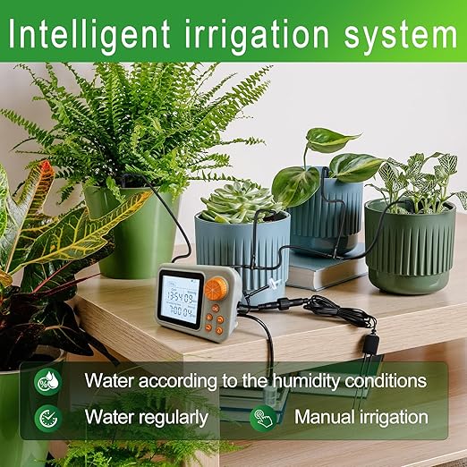 Drip Irrigation kit Indoor Plant Irrigation System Automatic Plant Waterer Plant Humidity Sensor Timer Water drip System kit to Growing Tent IKEA self Watering Automatic Mister kit Greenhouse（1 Sets）