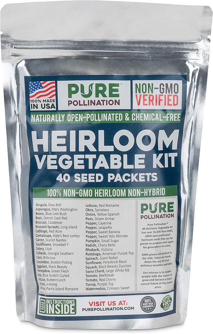 16500 Non GMO Heirloom Vegetable Seeds Survival Garden 40 Variety Pack