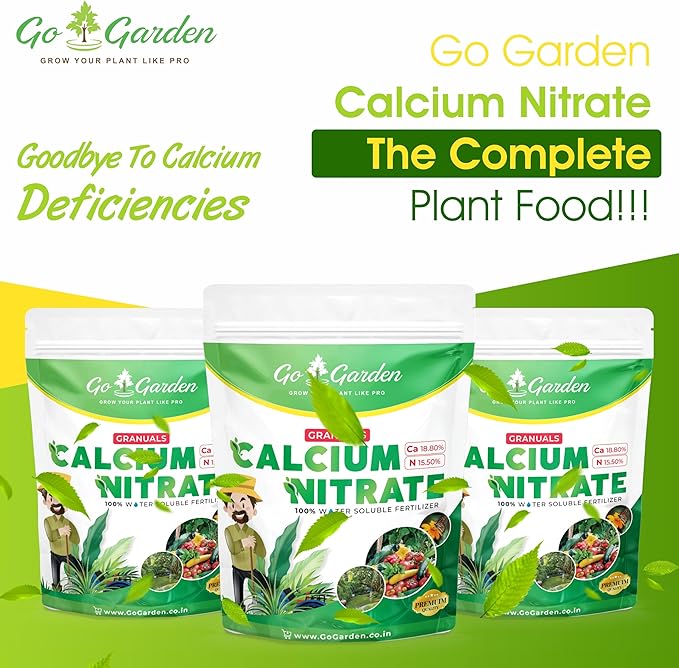 Go Garden Calcium Nitrate Fertilizer 100% Water-Soluble Plant Food Ready to Use for All Plants 950 Gram (100% Water Soluble Fertilizer)