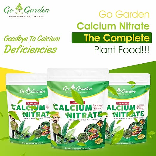 Go Garden Calcium Nitrate Fertilizer for Plants (100% Water Soluble) - 900 Gram