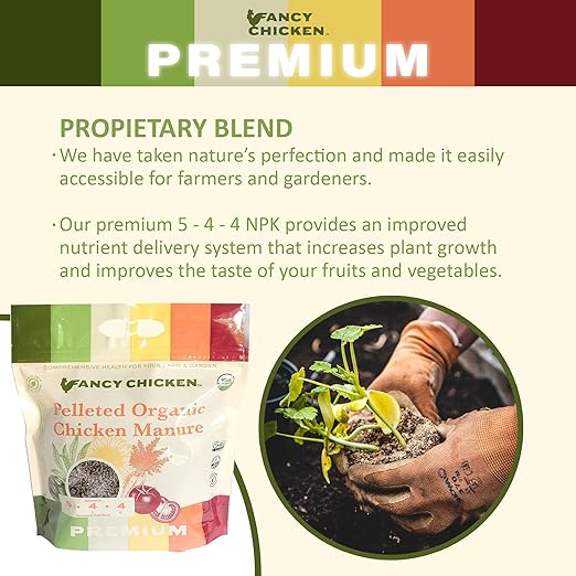 Premium Manure – 5lb Pelleted Organic Chicken Manure Fertilizer with Natural Performance Enhancers | All-Natural Plant Food Ideal for Vegetables Gardening &amp Farming USDA