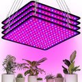 Liliful 4 Pcs Grow Lights Panel 200W Artificial Full Spectrum Grow Lamps with 225 LEDs for Indoor Outdoor Seedling Tent Flowe(Red Blue)