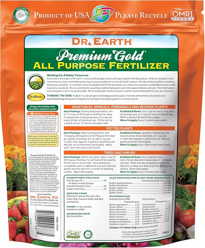 Dr. Earth Fertilizer All Purp 4#