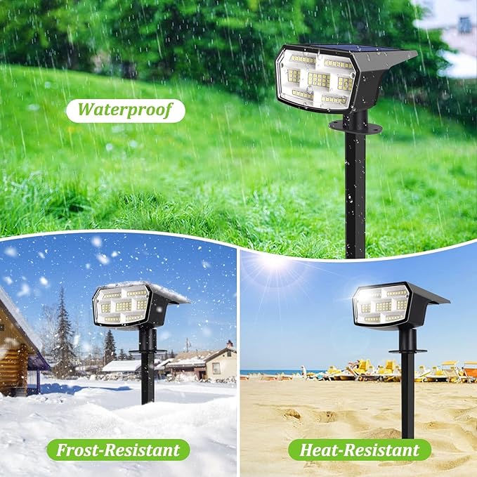 Solar Lights Outdoor Garden Solar Spot Lights Outdoor LED Waterproof for Yard with Landscape Front Door Ornaments