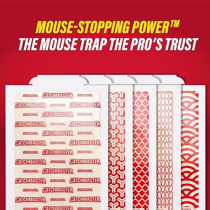 Catchmaster Extra Sticky Insect &amp Mouse Traps 60-Count 5.3x8 Glue Boards for Mice &amp Insects Ultra Sticky Rat &amp MouseTraps Indoor for Home Use in Garages Basements &amp Attics Pest C