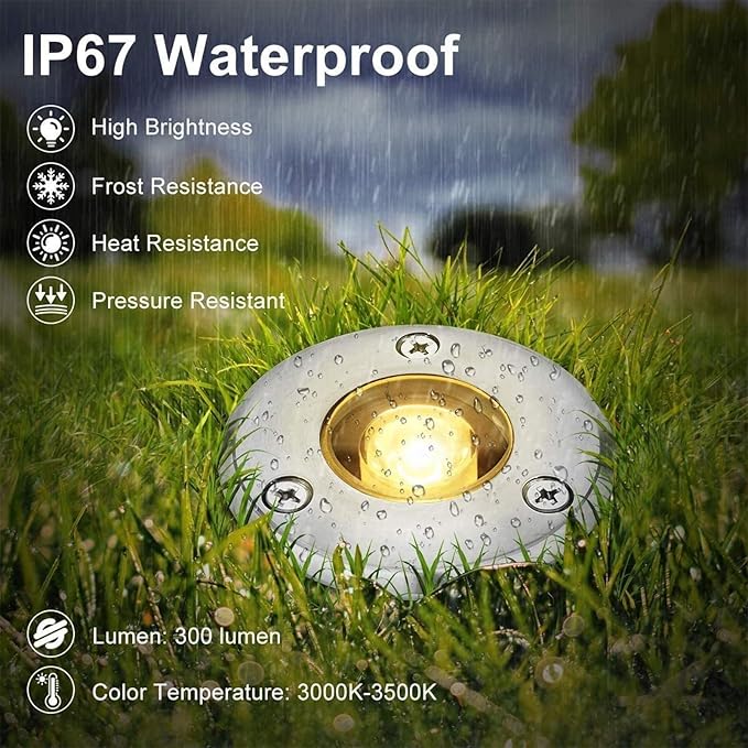 Ground Landscape Lights - LED Outdoor Spotlight Floodlight IP67 Waterproof Recessed Lamp Lighting for Garden Yard Construction(White24W(AC85-265v))