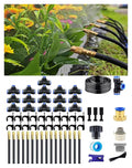 Drip Irrigation System - 360° Adjustable Micro Spray Sprinkler Kit for Garden Easy Installation No Tools Fine Mist Watering for Garden Potted Plants Greenhouse (50 FT)