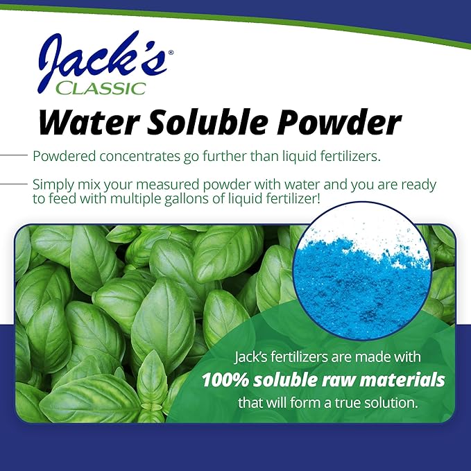 Jack's Classic 20-20-20 All Purpose Water-Soluble Fertilizer with Micronutrients to Provide General Growth on All Plants 4lbs