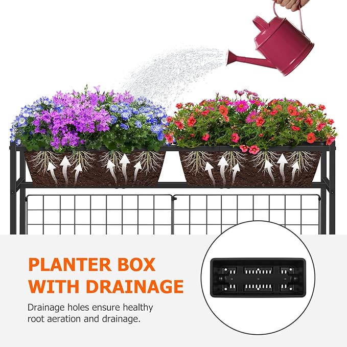 OYEAL Railing Planter Box Raised Garden Bed 32 Tall Elevated Planter Boxes